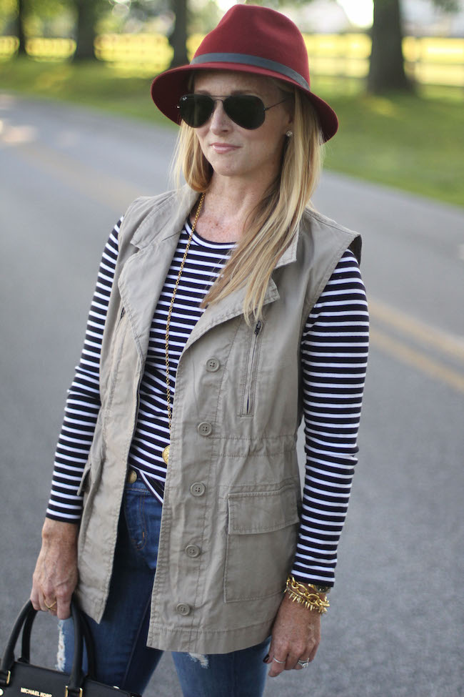 eugenia kim hat, ray ban sunnies, julie vos necklace, nordstrom earrings