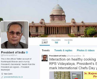 Rashtrapati Bhavan, Twitter, Twitter account of Rashtrapati Bhavan, President of India,