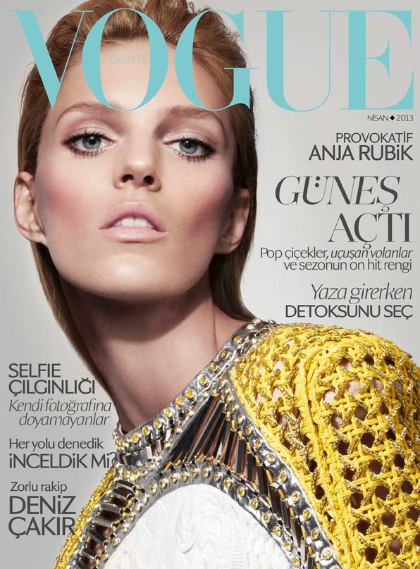 Vogue Turkey April 2013 — Anja Rubik by Cuneyt Akeroglu 