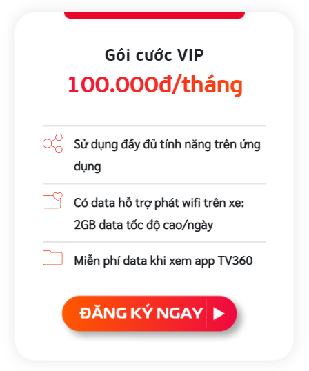 Gói cước vCar VIP 100.000đ/tháng