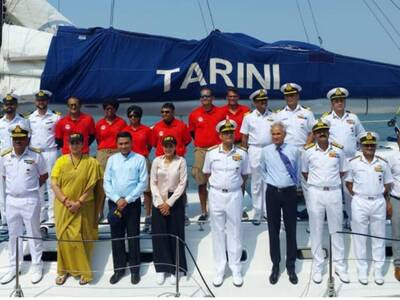 INSV Tarini crew gets grand welcome after completing inter-continental voyage