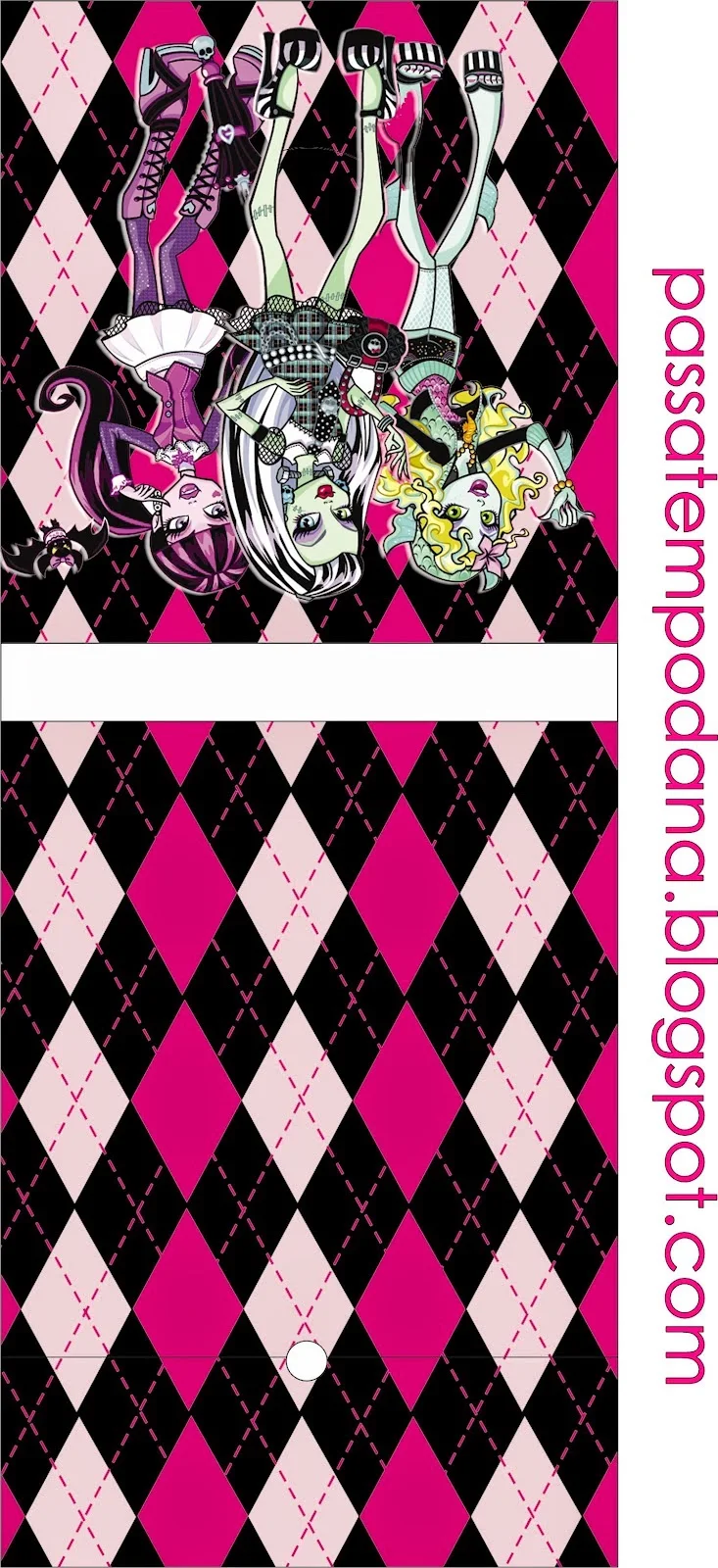 Etiquetas para Candy Bar de Monster High Rosa para Imprimir Gratis.