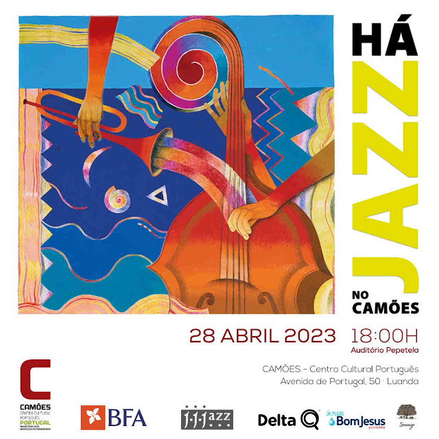 Cartaz alusivo ao evento "Há Jazz no Camões" - Luanda.