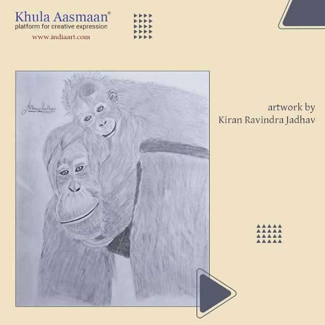 Pencil drawing by Kiran Jadhav - shortlisted in Khula Aasmaan drawing and painting competition