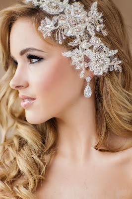 Gretel Lace bridal headpiece - www.perlejewellerymakeup.com.au