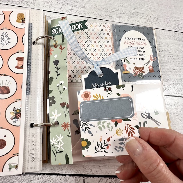 Being Creative Scrapbook Album Page with flowers and clear acetate page