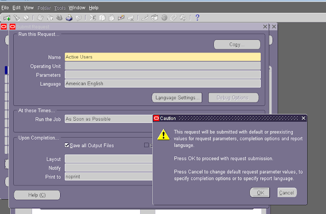 RUN Oracle concurrent request from back end