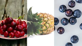 Photo mix of Cherry, Pineapple, Blueberry