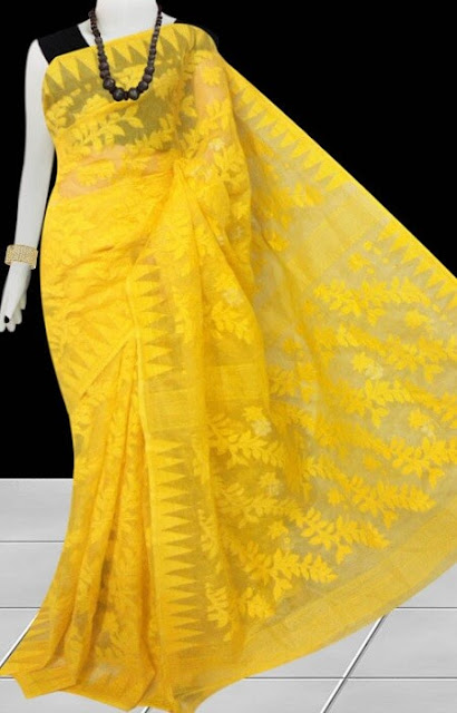 Yellow Jamdani Saree