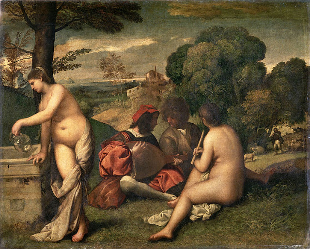 It is believed that Manet 'borrowed' the concept and subjects from two sources: one from Raphael's drawings and the other from 'Pastoral Concert' painted by Giorgione 300 years earlier. Photo: WikiMedia.org.