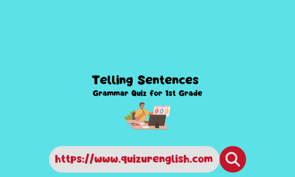 Telling Sentences Grammar Quiz for 1st Grade