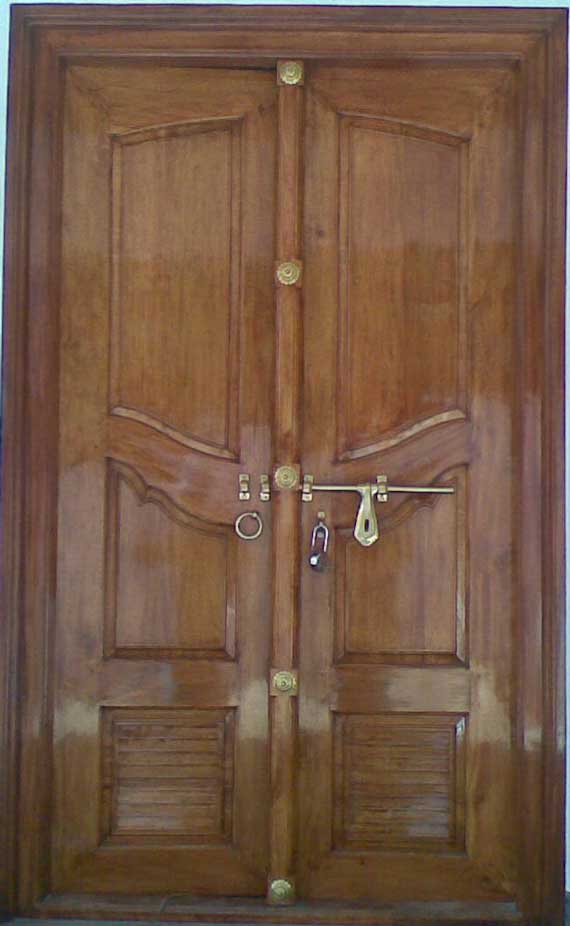 Latest Kerala  Model Wooden Double Doors  designs  gallery 