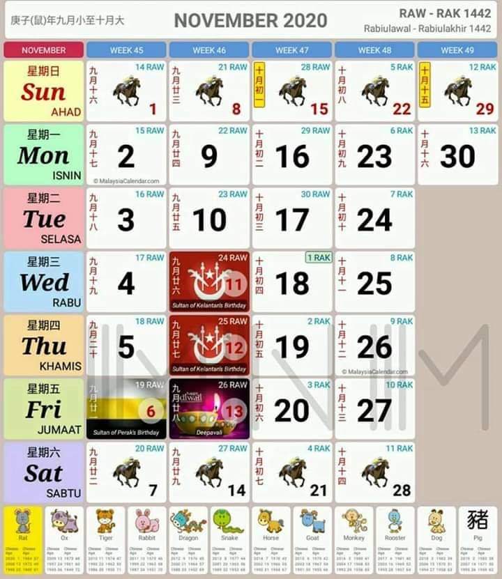 Kalendar lengkap tahun 2021 Rodong Koi Belaka