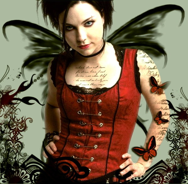 AMY LEE It might not look it but rocking in a corset is harder than you