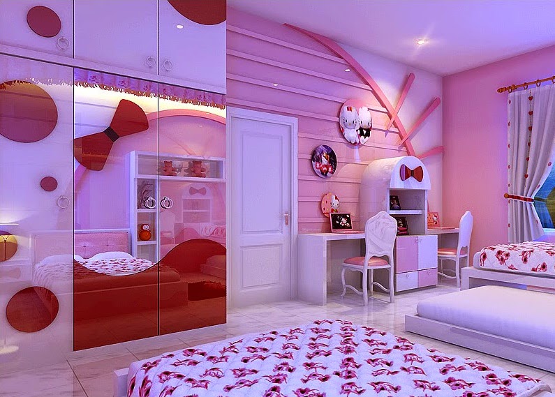Desain Dinding  Kamar  Tidur Hello  Kitty  Anak Remaja 