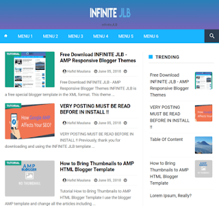 Infinity AMP Blogger Template