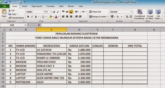 Pengenalan Beberapa Fungsi Atau Rumus Microsoft Excel