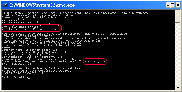 Openssl create certificate