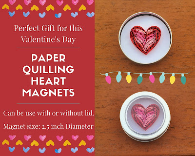 Paper Quilling Heart Magnet