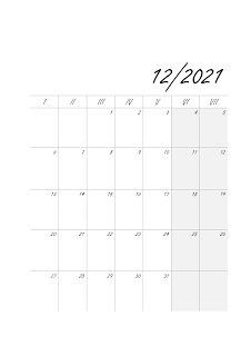 December 2021 calendar printable