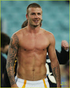 David Beckham On The Pitch Half Naked