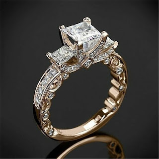 14K Gold Princess Diamond 2ct Ring For Women Wedding Bizuteria Pure Gemstone White Square Diamond Ring Box Jewelry For Women