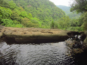 The pool at the top of the waterfall in Sandiaoling, Taiwan.