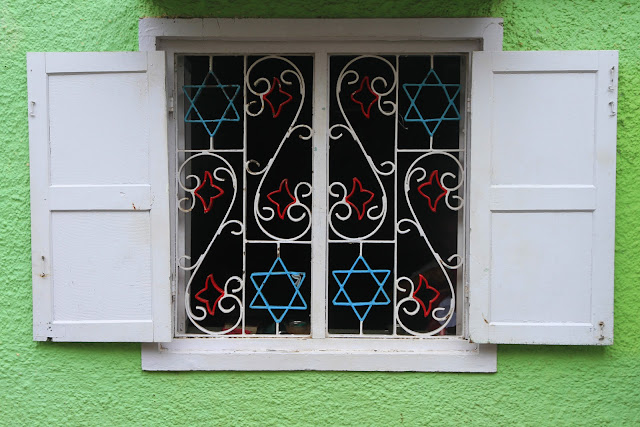 jewish, symbols, kerala, kochi, cochin, india, window, ironwork