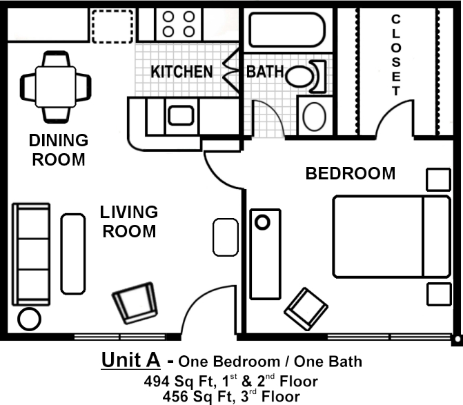 Apartment Floor Plans 1 Bedroom With Den