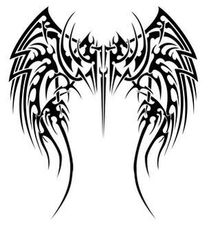 Tribal Angel Wing Tattoos
