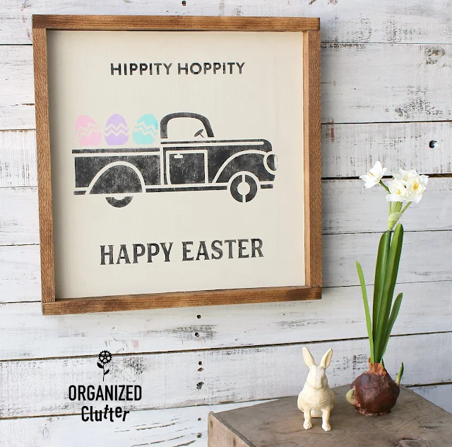 Easter Egg Pickup Truck Sign #stencil #Eastersign #Easterdecor #pickuptruck #Eastereggs