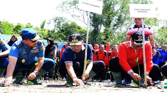 Jelang Puncak Hari Nusantara Tingkat Nasional, Asops KASAL Lakukan Penanaman Magrove di Desa Apar