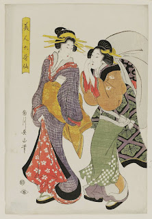 Two Women with Bedding, from the series Beautiful Women as the Six Poetic Immortals (Bijin Rokkasen)