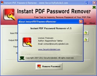 Instant PDF Password Remove v1.5 (Freeware)