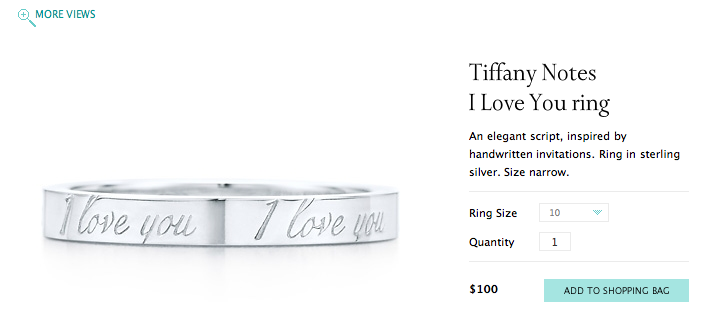 Tiffany Notes I Love You ring. ORDER IS REQUIRED