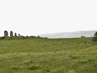 The mysterious Eightercua stone allignment in the farm fields, Ring of Kerry, Killarney, Ireland