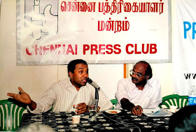 Prof. Sreenath Sreenivasan and K. Srinivasan at Chennai Press Club