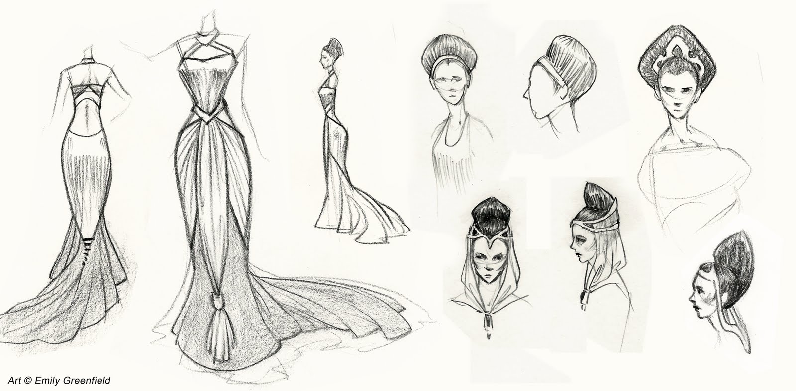 Emily's Sketchblog: Padme Inspired Fashion Sketches