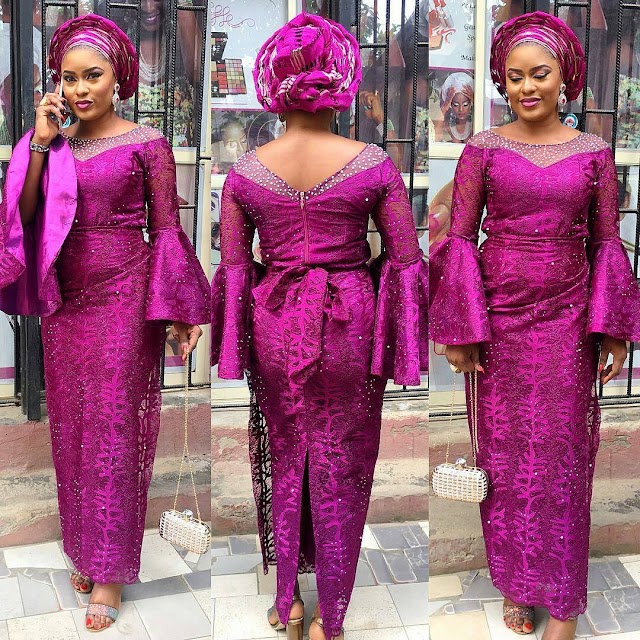  Latest Aso Ebi Gown Lace Style