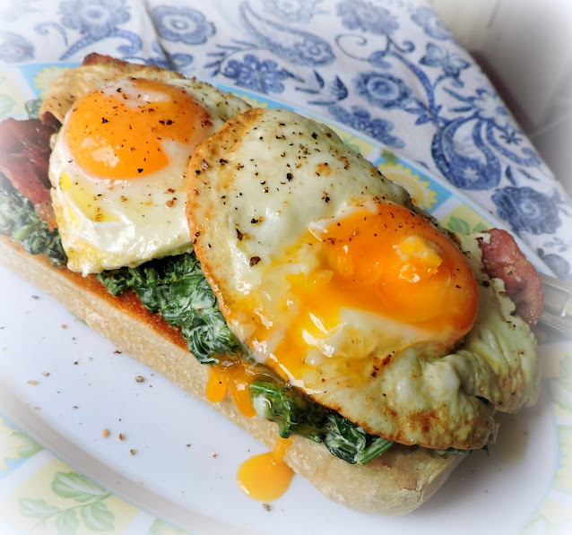 Bacon, Egg & Creamed Spinach on Toast