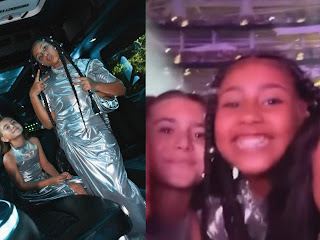 Cousins North West, 10, & Penelope Disick, 11, Showcase wild dance moves on party limo to Beyonce concert with family Kim & Khloe Kardashian