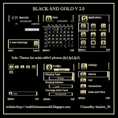 Black and gold v 2.0 - s60v2 theme