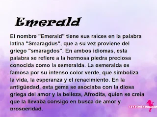 significado del nombre Emerald