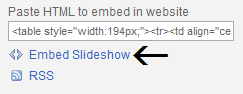 Embed Picasa Photo Slideshow on your site