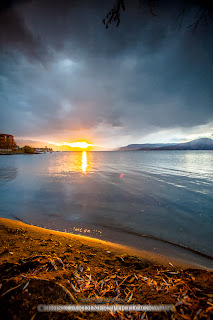 A Winter Sunset from Kelowna, BC Canada from the shore of Lake Okanagan by Chris Gardiner Photography www.cgardiner.ca