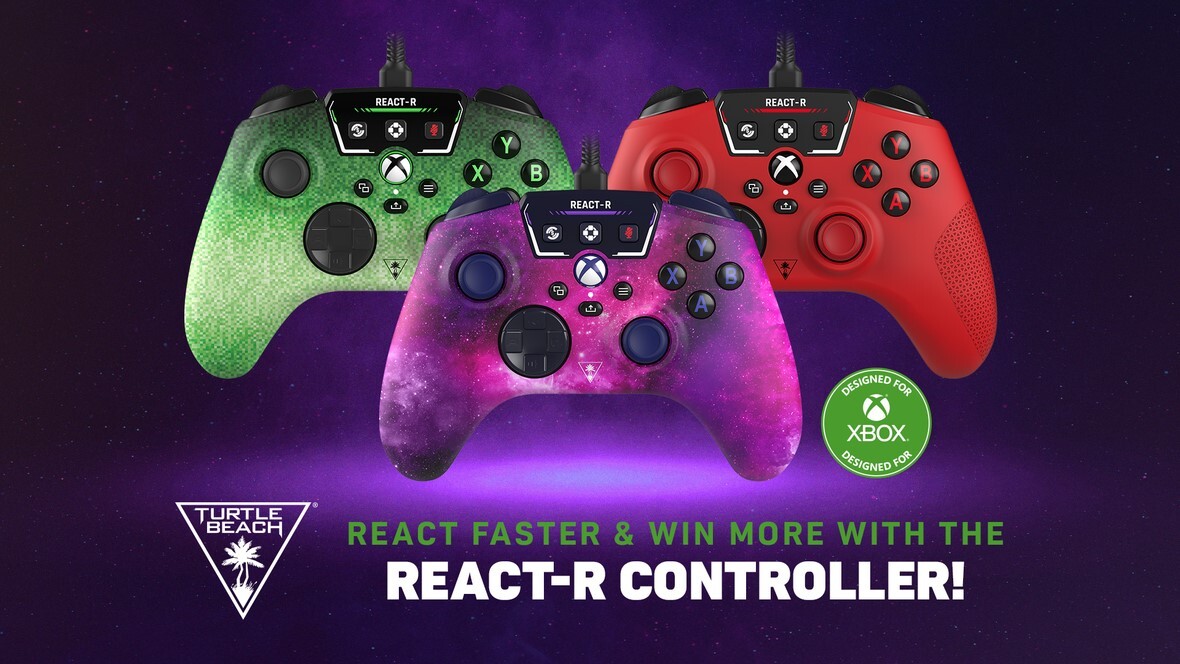 TURTLE BEACH REVEALS NEW COLORWAYS FOR THE DESIGNED FOR XBOX REACT-R CONTROLLER