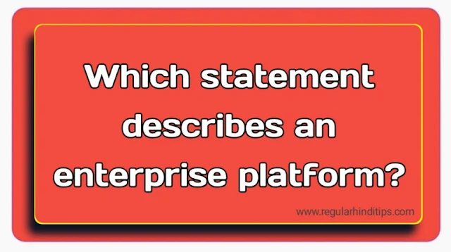statement that describes an enterprise platform