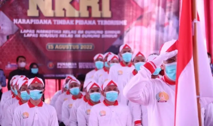 Jelang Peringatan HUT Ke-77 RI, 40 Napi Terorisme Nyatakan Ikrar Setia Kepada Ideologi NKRI di Lapas Gunungsindur 