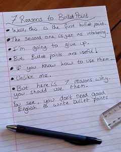 Bullet Point on Blog Posts