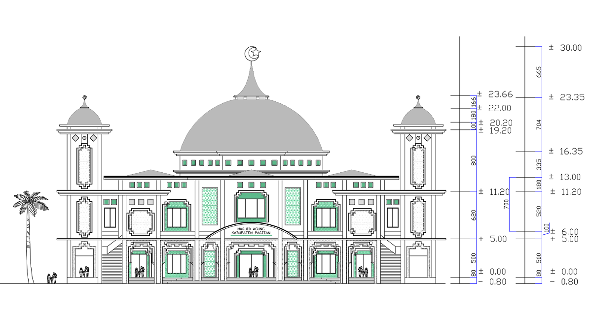 Gambar Design Masjid Besar 2D Rancangan Rumah dan Tata Ruang